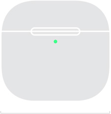 Απεικόνιση της θήκης φόρτισης των AirPods 4 που δείχνει το μπροστινό πλάτος των 50,1 mm.