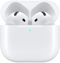 Μία εικόνα των AirPods 4 από μπροστά