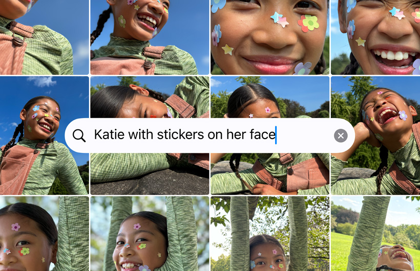 Ein Fotoraster, basierend auf der Suchanfrage «Katie mit Stickern auf dem Gesicht»