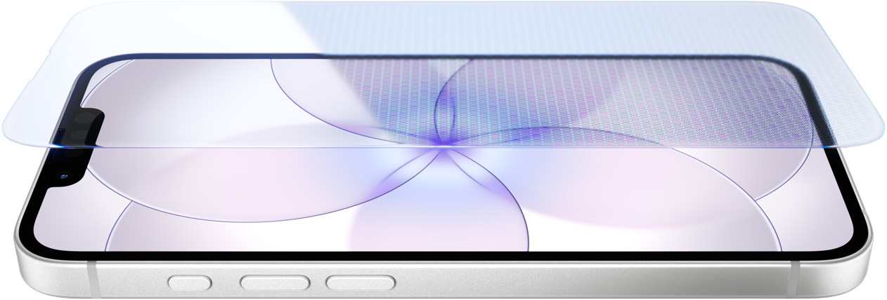 iPhone 17e, etupuolella Ceramic Shield 2, sivupinta, valkoinen väri, painikkeet: toiminto, äänenvoimakkuus