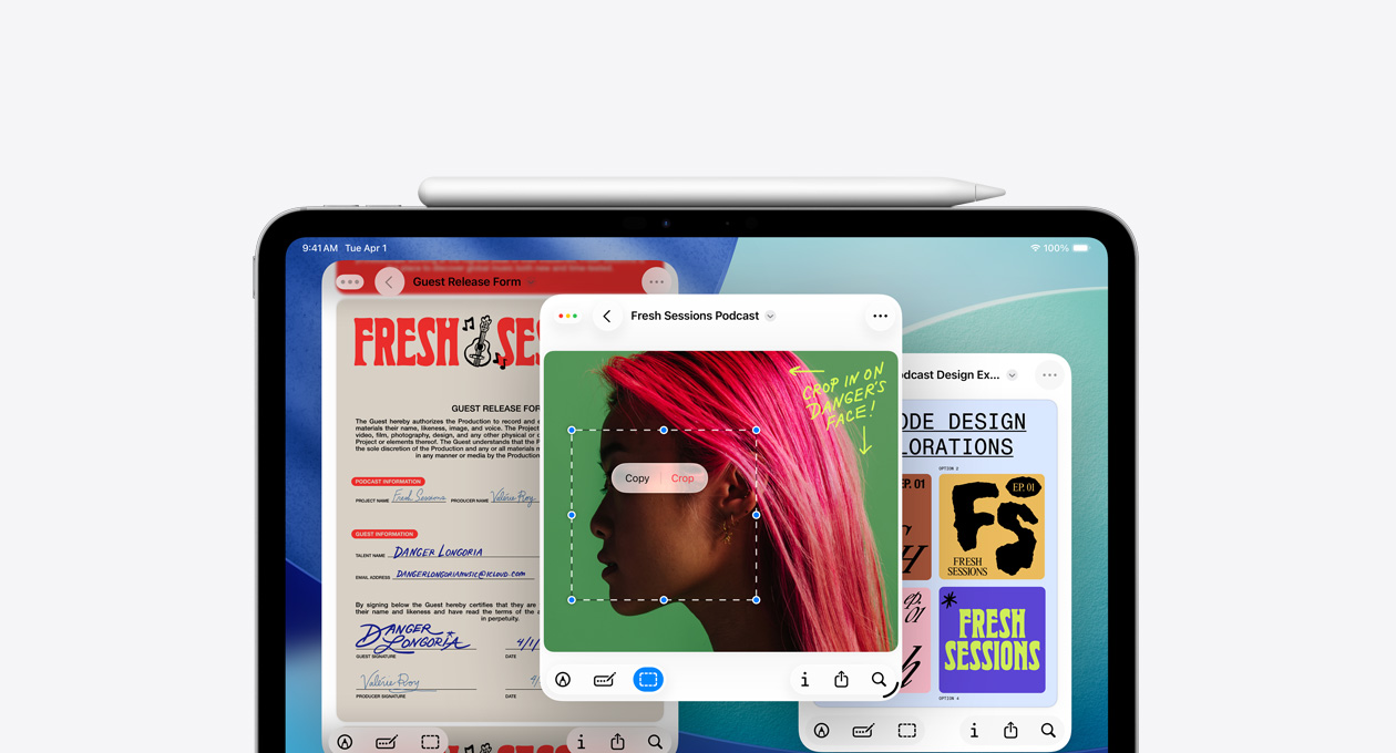 En iPad, der viser den nye Billedfremviser-app